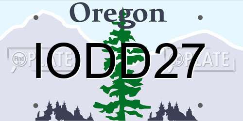 IODD27 Oregon License Plate