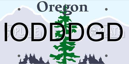 IODDDGD Oregon License Plate