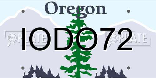 IODO72 Oregon License Plate