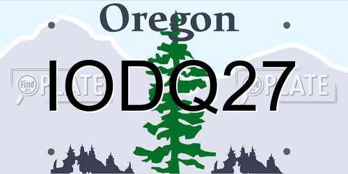 IODQ27 Oregon License Plate