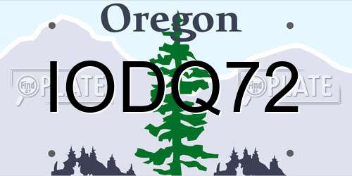 IODQ72 Oregon License Plate