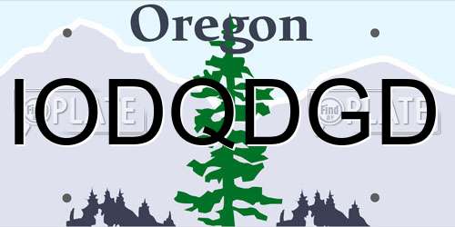 IODQDGD Oregon License Plate