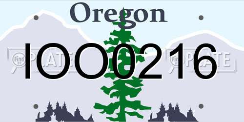 IOO0216 Oregon License Plate