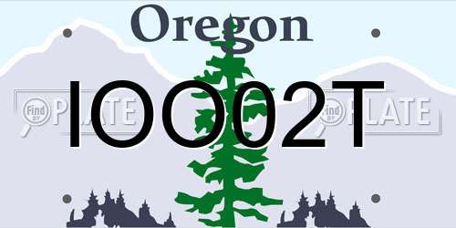 IOO02T Oregon License Plate