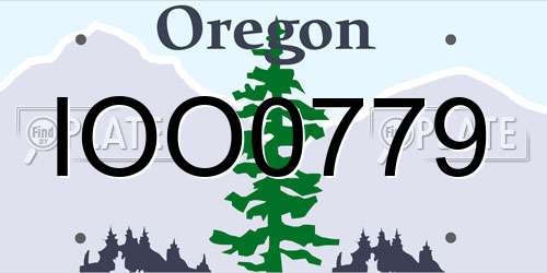 IOO0779 Oregon License Plate