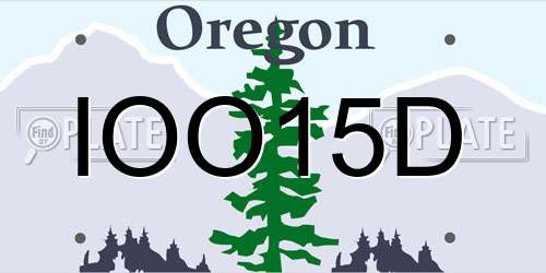 IOO15D Oregon License Plate