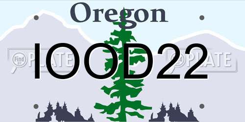IOOD22 Oregon License Plate
