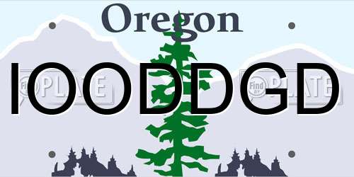 IOODDGD Oregon License Plate
