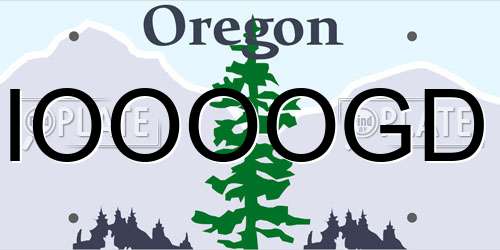IOOOOGD Oregon License Plate
