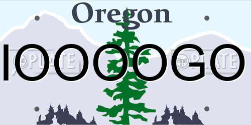 IOOOOGO Oregon License Plate