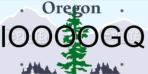IOOOOGQ Oregon License Plate