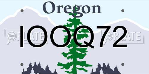 IOOQ72 Oregon License Plate