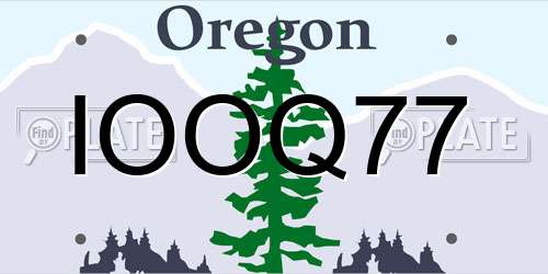 IOOQ77 Oregon License Plate