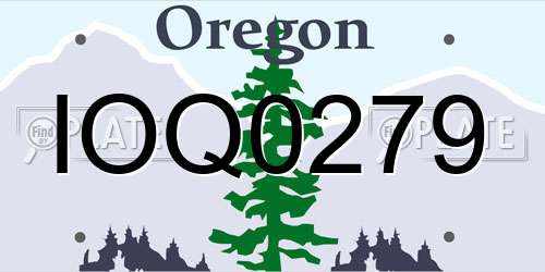 IOQ0279 Oregon License Plate