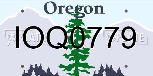 IOQ0779 Oregon License Plate