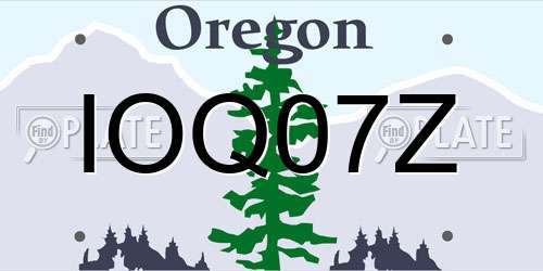 IOQ07Z Oregon License Plate