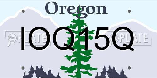 IOQ15Q Oregon License Plate