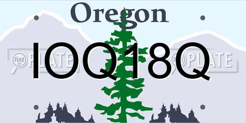 IOQ18Q Oregon License Plate