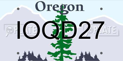 IOQD27 Oregon License Plate