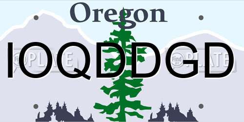 IOQDDGD Oregon License Plate