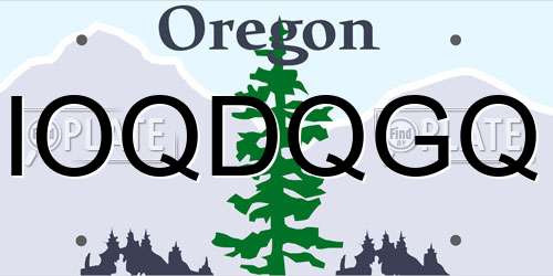 IOQDQGQ Oregon License Plate