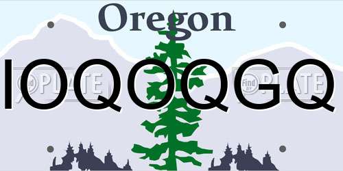 IOQOQGQ Oregon License Plate