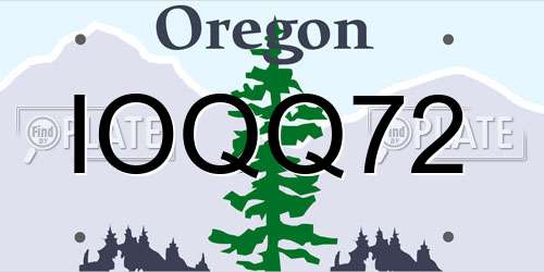 IOQQ72 Oregon License Plate