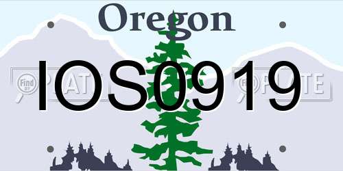 IOS0919 Oregon License Plate