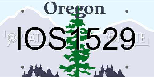 IOS1529 Oregon License Plate