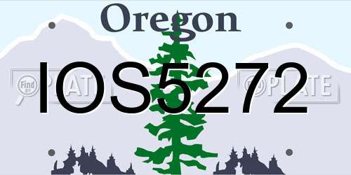 IOS5272 Oregon License Plate