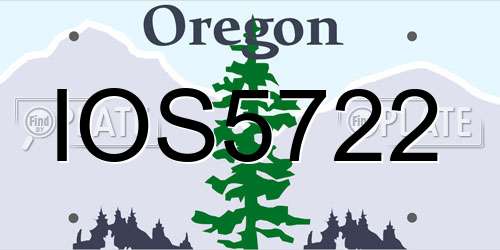 IOS5722 Oregon License Plate