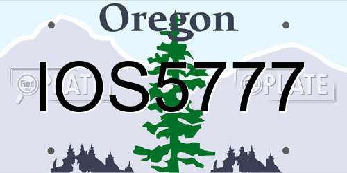 IOS5777 Oregon License Plate