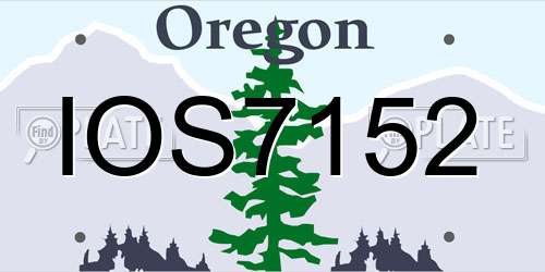IOS7152 Oregon License Plate