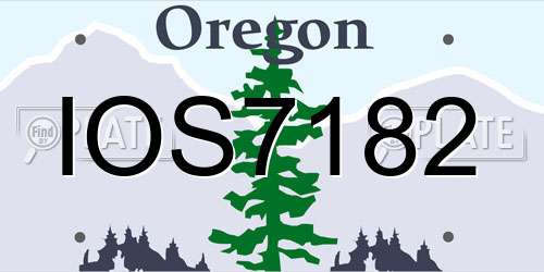 IOS7182 Oregon License Plate