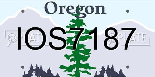 IOS7187 Oregon License Plate