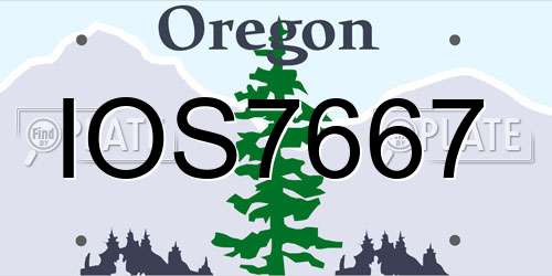 IOS7667 Oregon License Plate