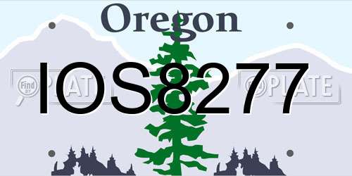 IOS8277 Oregon License Plate