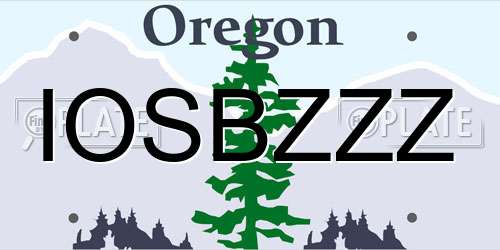 IOSBZZZ Oregon License Plate