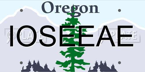 IOSEEAE Oregon License Plate