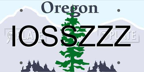 IOSSZZZ Oregon License Plate