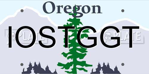 IOSTGGT Oregon License Plate
