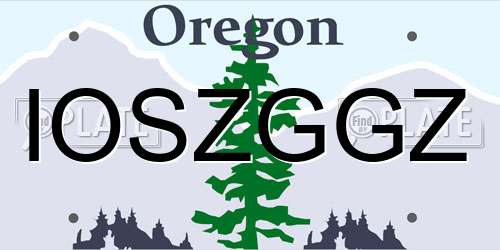 IOSZGGZ Oregon License Plate
