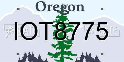 IOT8775 Oregon License Plate