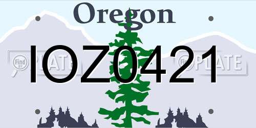 IOZ0421 Oregon License Plate