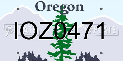 IOZ0471 Oregon License Plate