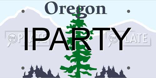 IPARTY Oregon License Plate