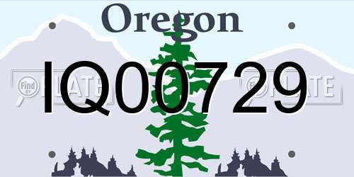 IQ00729 Oregon License Plate