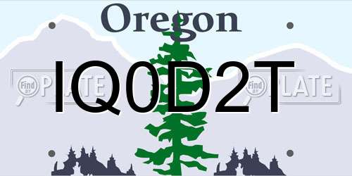 IQ0D2T Oregon License Plate