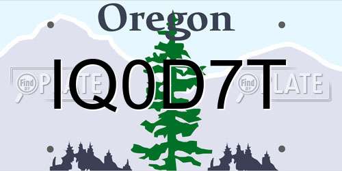 IQ0D7T Oregon License Plate