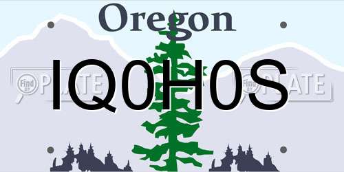IQ0H0S Oregon License Plate